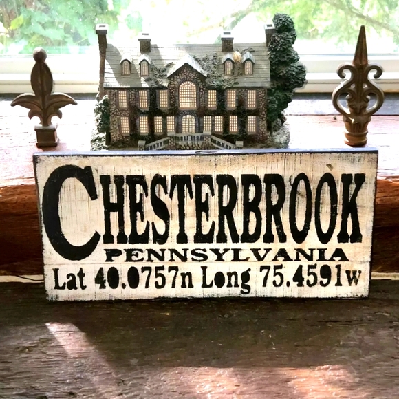 CHESTERBROOK, PA RUSTIC WOOD TOWN SIGN - Picture 1 of 4